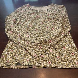 J. Jill Multicolor Patterned Long Sleeve Blouse